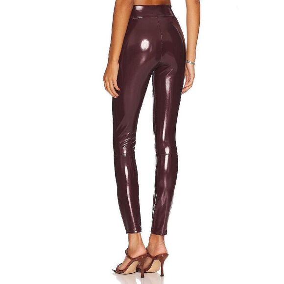 SPANX Faux Patent Leather Leggings in Ruby Size SP - Picture 2 of 12